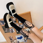 Gothic Strap Cotton Hollow Sock