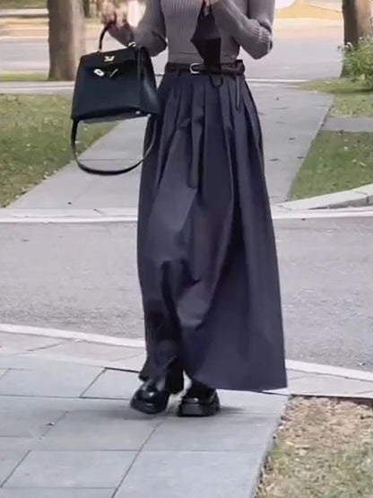 Pleated Floor Length Classic Skirt