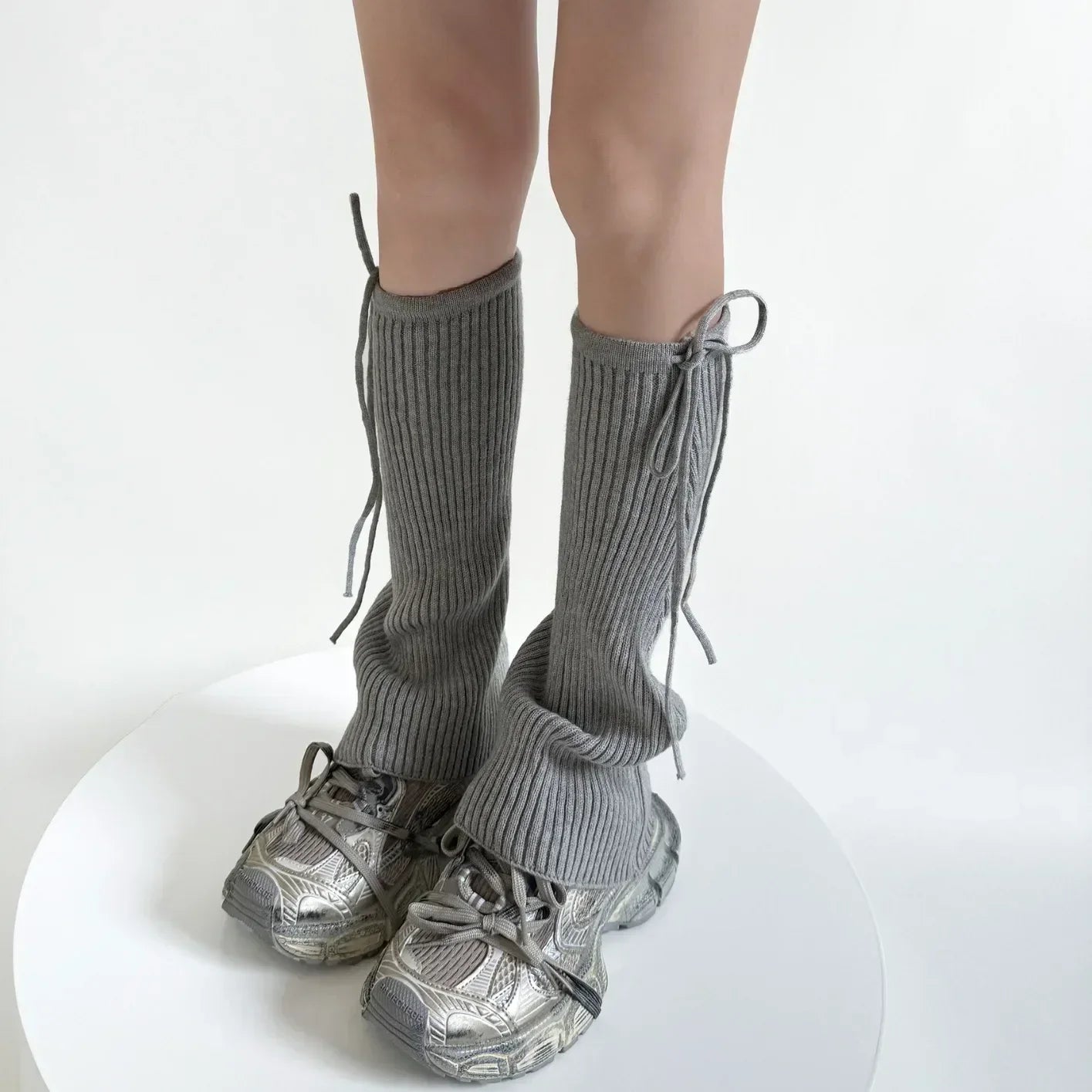 Gothic Knitted Strappy Flared Sock Main image