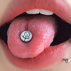 Halloween Skull Bad Smile Expression Tongue Ring