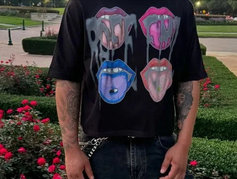 Retro Cotton Hip Hop Graphic T-shirt