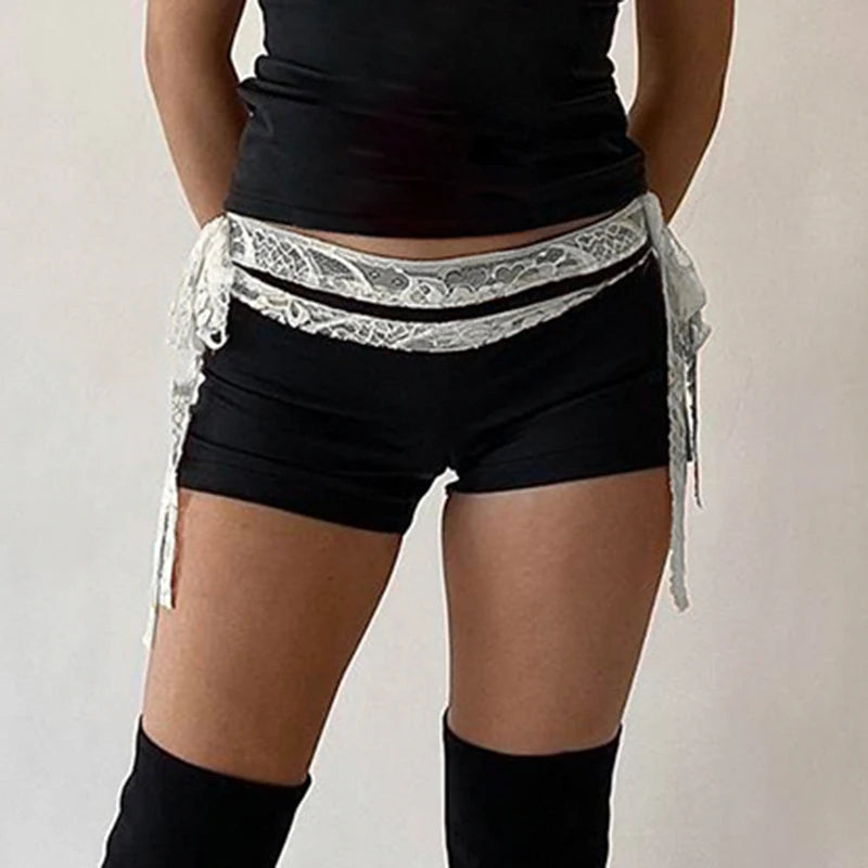 Lace Patchwork Low Waist Short Main image