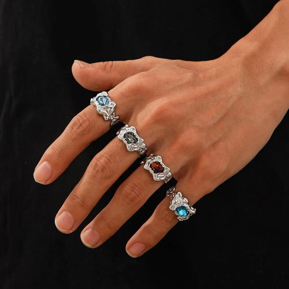 Lava Colorful Zircon Gothic Ring Main image