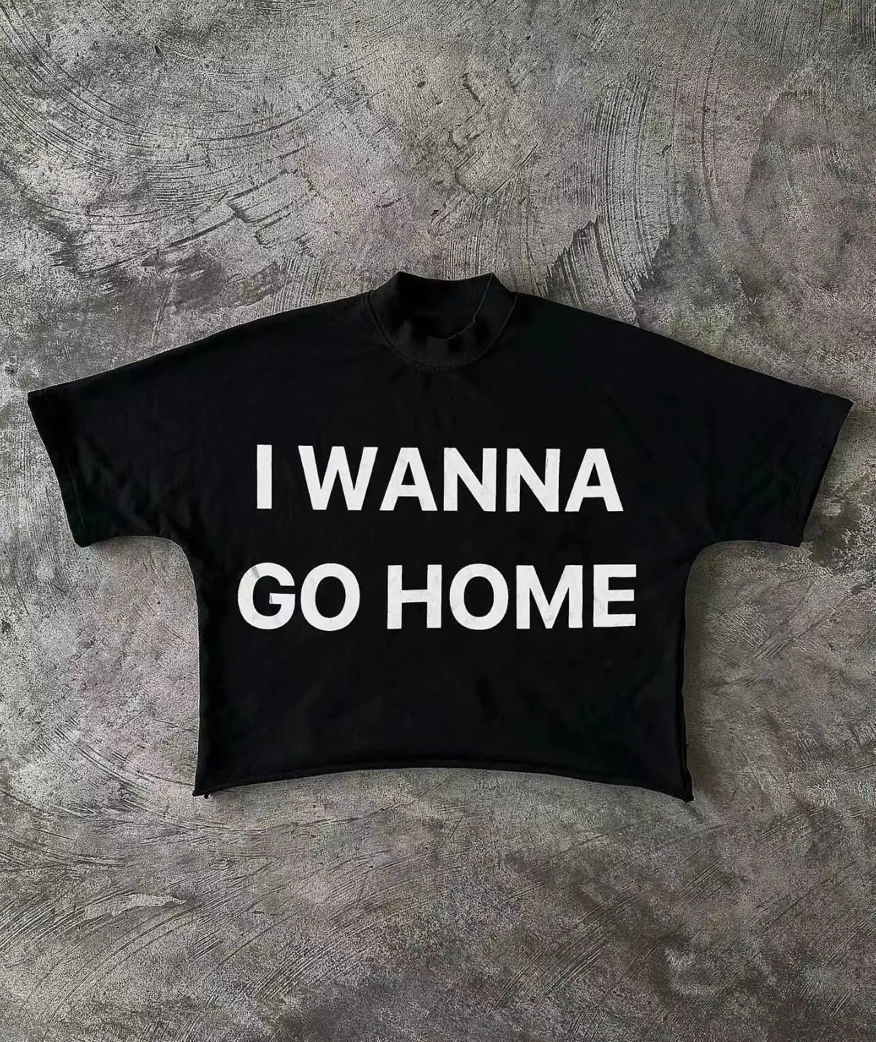 Y2K Hip Hop Graphic Print Irregular Cotton T-shirt