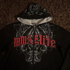 American Gothic Skull Oversize Zipper Hoodie