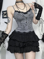 Gothic Butterfly Lace Crop Corset