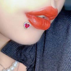 CZ Zirconia Heart Medusa Lip Stud
