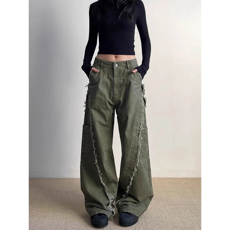 Gothic Green Baggy Denim Pant Main image
