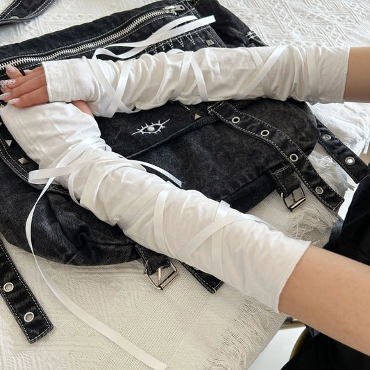 Gothic Long Strappy Glove