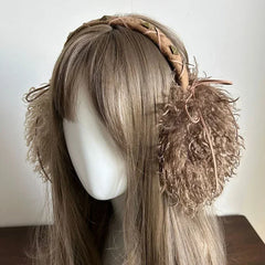 Y2K Faux Hair Bow Tie Earmuff