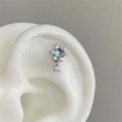 Silver Saturn 316L Stainless Steel Stud Earring