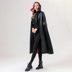 Lace-Up Stand Collar Cloak