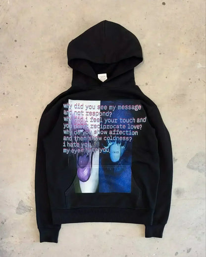 Gothic Casual Print Oversized Hoodie