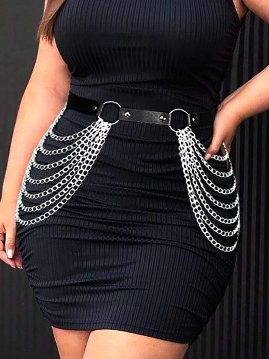 Plus Size Gothic Leather Harness Belt