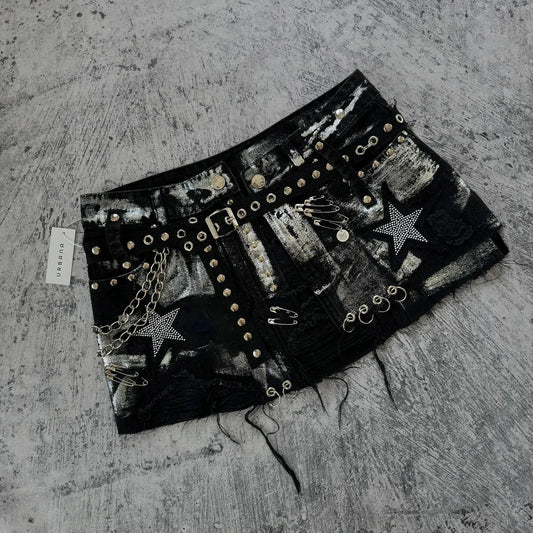 Star Rhinestone Denim Short