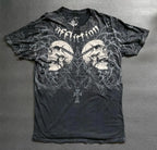Grunge Wings Print Cotton T-shirt