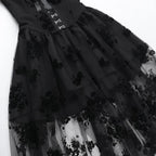 Floral Mesh Corset Midi Dress