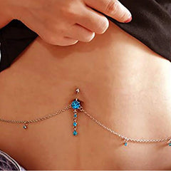 Rhinestone Chain Gothic Dangle Belly Ring