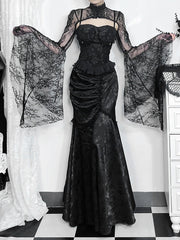 Lace Splicing Asymmetric Skirt