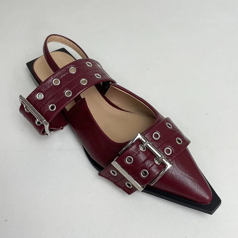 Big Size 43 Fashion Shallow Slingbacks Pointed Toe Flat