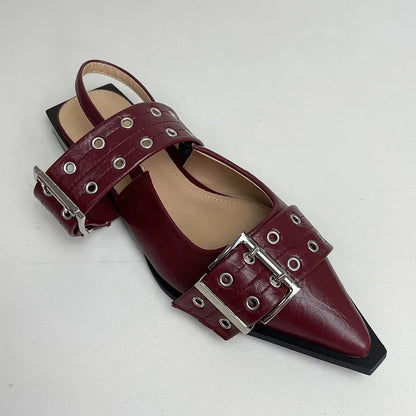 Big Size 43 Fashion Shallow Slingbacks Pointed Toe Flat