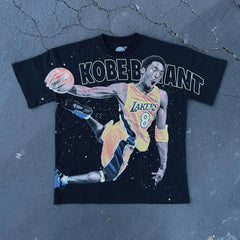 Hip Hop Basketball Character Graphic T-shirt