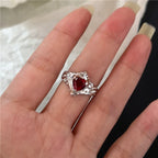 Y2K Gothic Animal Spider Red Crystal Ring