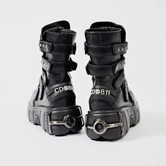 Heavy Metal Platform Motorcycle Gothic Boot