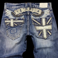 Pattern Embroidery Wide Leg Pants