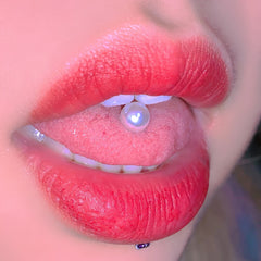 14G Pearl Stainless Steel Eyebrow Tongue Ring