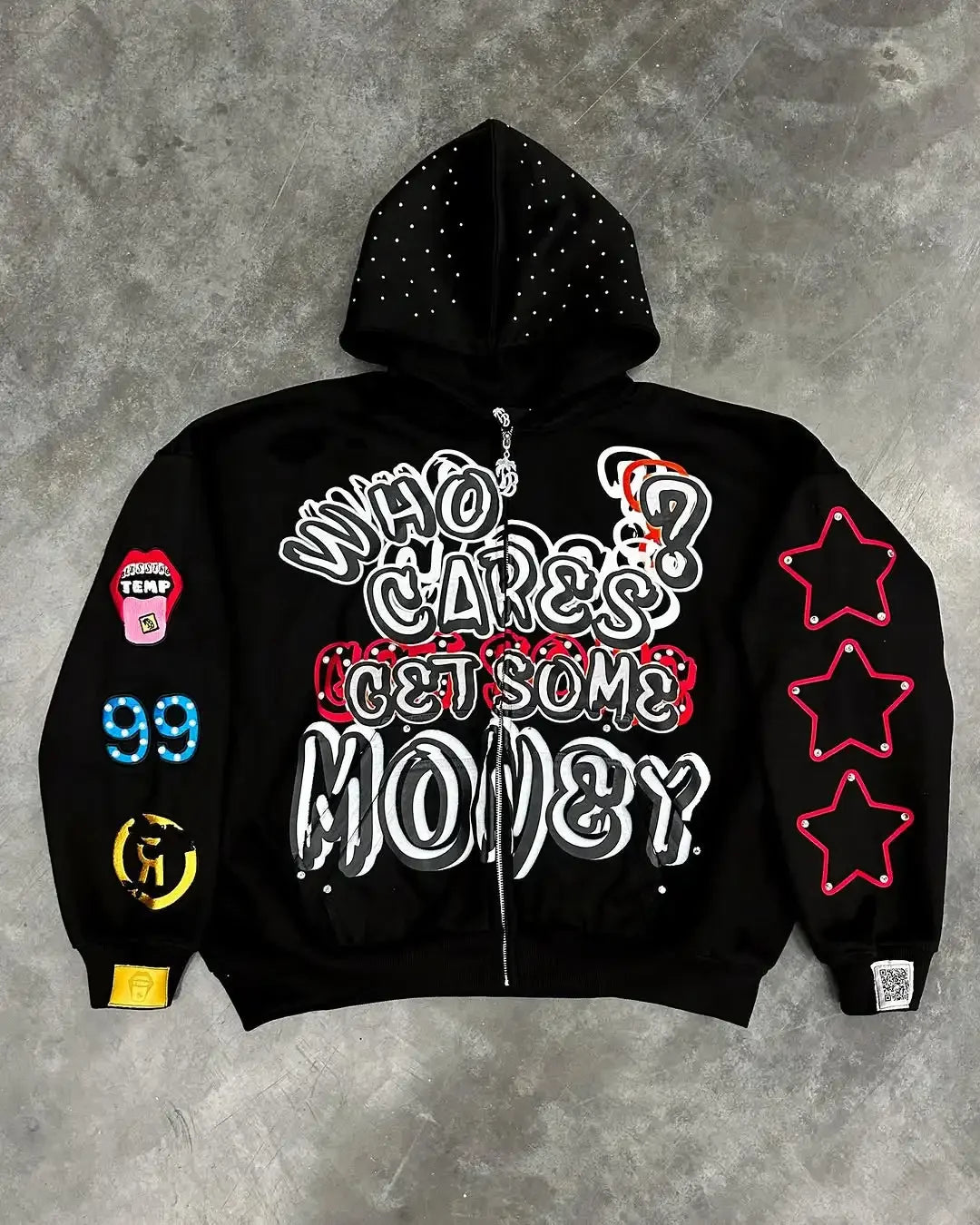 Gothic Star Alphabet Zip Hoodie Main image