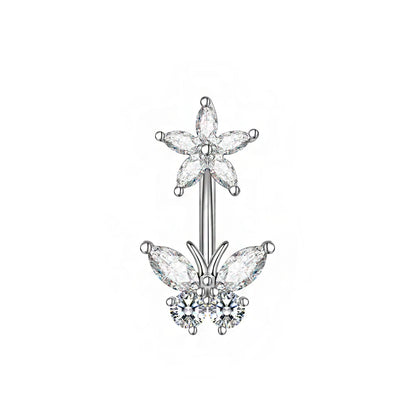 Gothic Butterfly Pendant Belly Ring