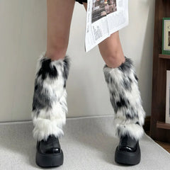 Gothic Imitation Dog Hair Plush Sock