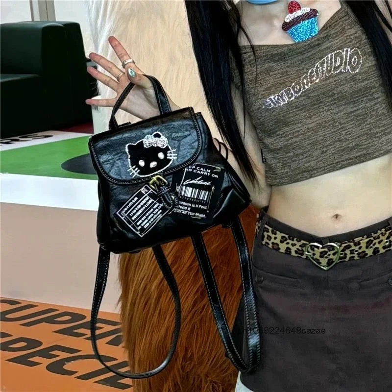 Hello Kitty Mini Backpack Sweet Cool Y2K Spicy Girl Korean Style Casual Bag Halloween Main image