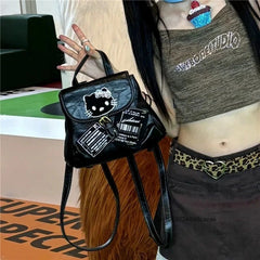Hello Kitty Mini Backpack Sweet Cool Y2K Spicy Girl Korean Style Casual Bag Halloween