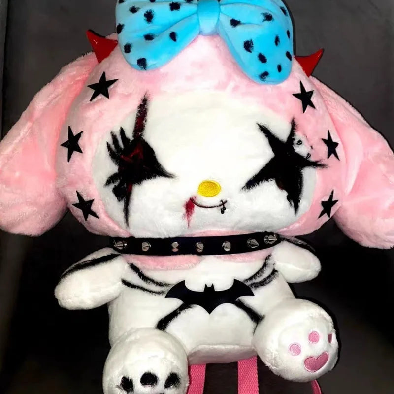 Sanrio Kuromi Dark Y2K Street Gothic Spicy Girl Plush American Punk Funny Bag Melody Halloween