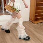 Gothic Lace Ruffles Over Knee Sock