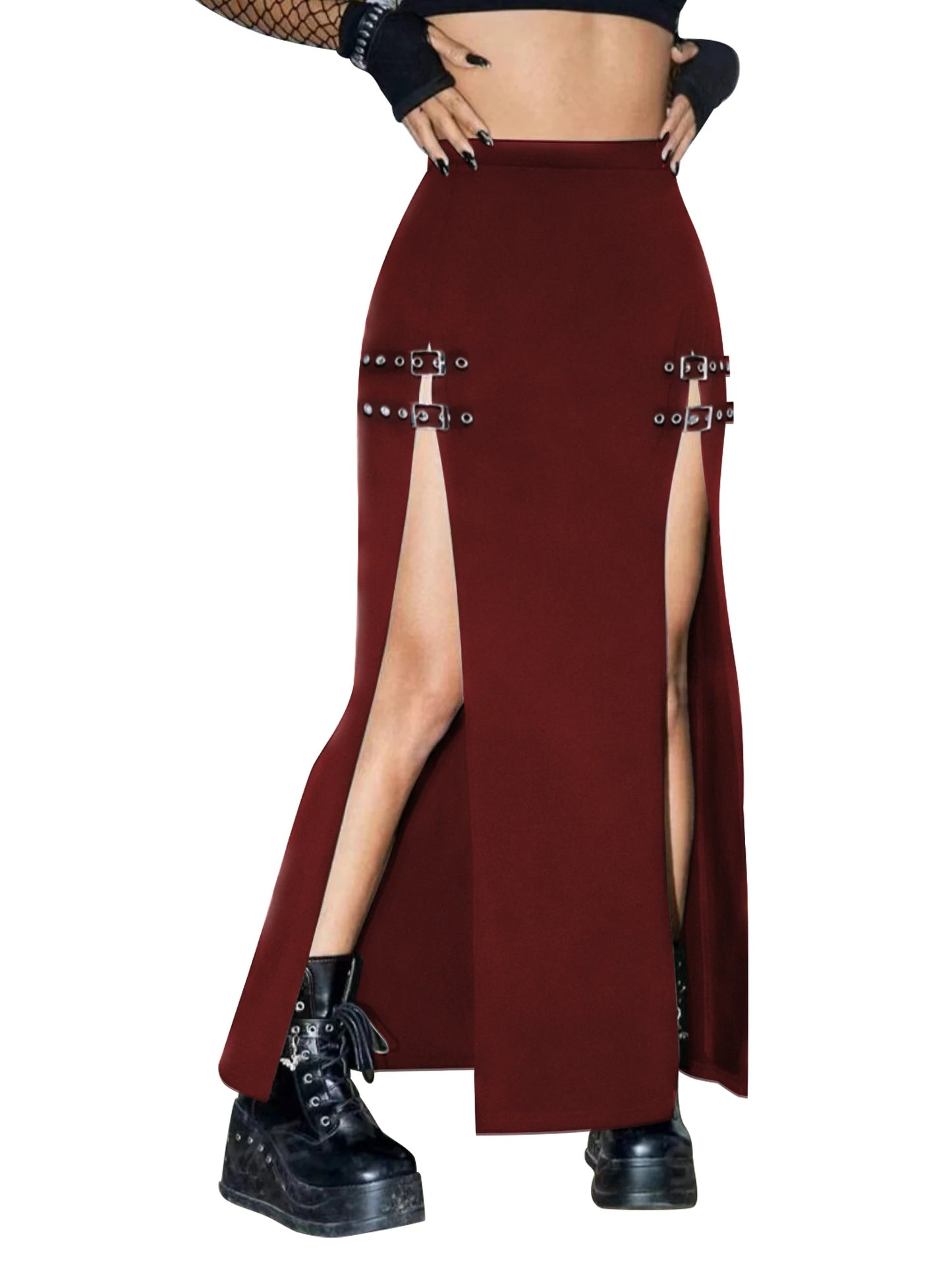 Elastic Waist Maxi Goth Skirt