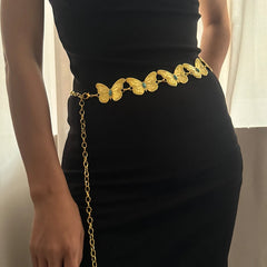 Vintage Gothic Silver Butterfly Belt