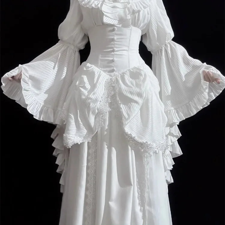 Y2k Ruffle Sleeve Harajuku Blouse