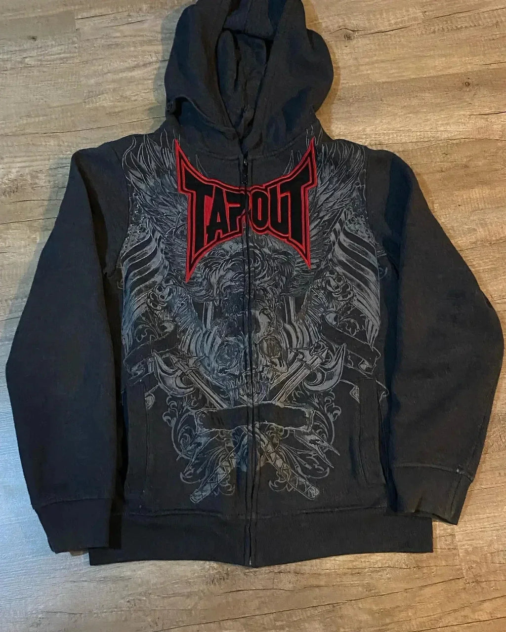 Gothic Retro Letter Zip Hoodie