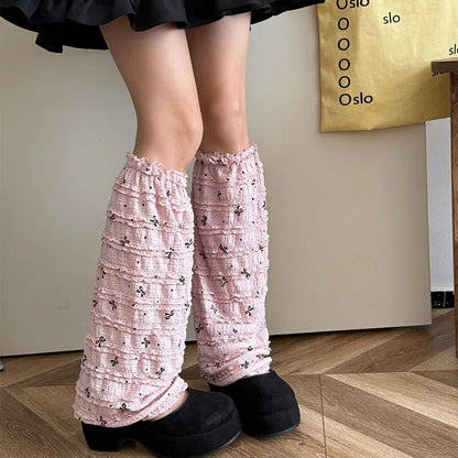 Gothic Pleated Bow Ballet Sock