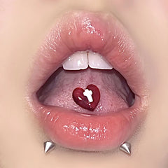 Resin Love Cross Transparent Heart Tongue Ring