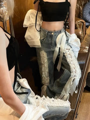 Lace-Up Gothic Commuter Denim Pant