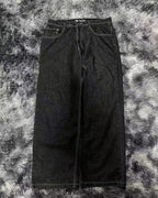 Letter Embroidery Wide Leg Pants