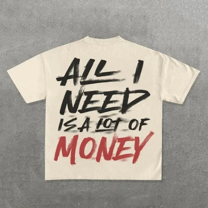 Hip Hop Letter Print Cotton Oversized T-shirt
