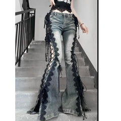 Lace-up Gothic Flare Bootcut Pant
