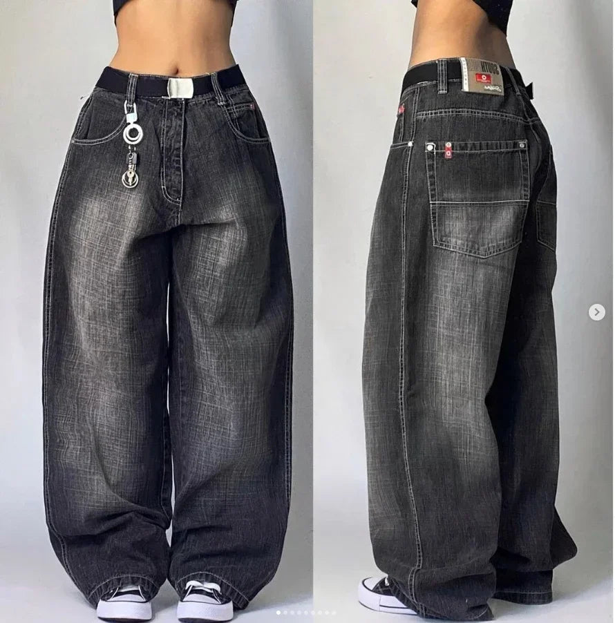Y2K Gothic Wing Embroidery Pant