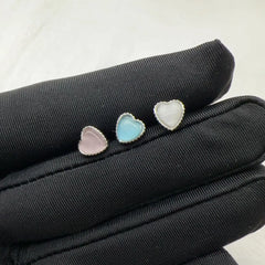 Love Peach Heart Polarized Opal Tongue Ring