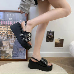 Punk Rivet Platform Gothic Sandal